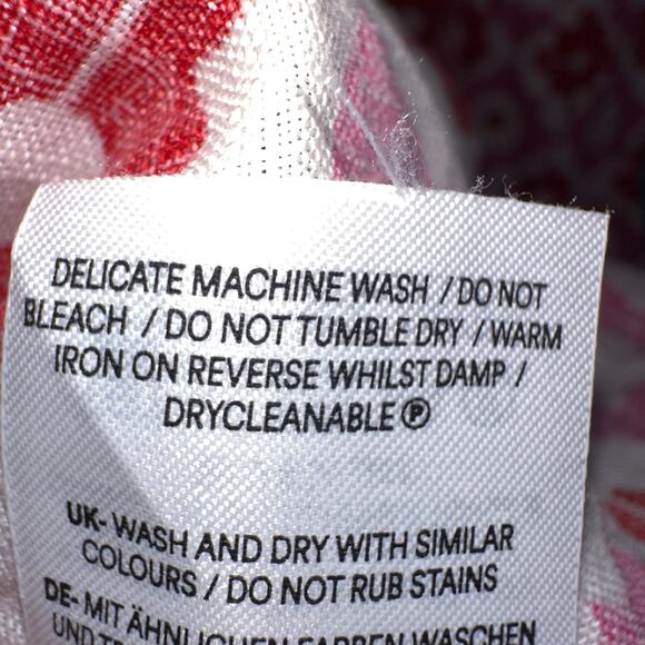 Boden Plus SIze Dress 16 Linen Midi Length Pink White Red Short Sleeve Pullover - Picture 8 of 8